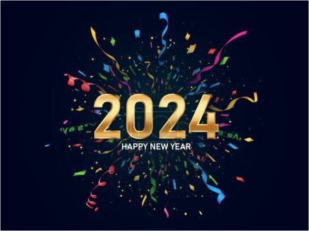 Illustration for 2024 Happy New Year - Royalty Free Image