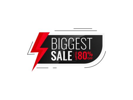 Illustration for Biggest Sale Up to 80% Vector PNG - Royalty Free Image