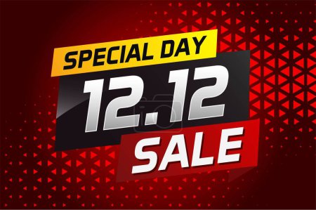 12.12 Special day sale word concept vector illustration with ribbon and 3d style for use landing page, template, ui, web, mobile app, poster, banner, flyer, background, gift card, coupon
