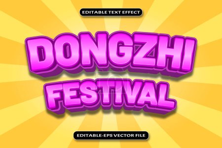 Illustration for Dongzhi Festival Editable Text Effect 3D Emboss Style Design - Royalty Free Image