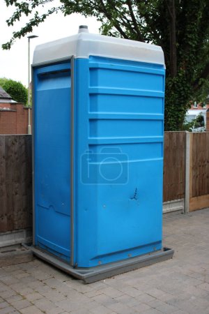 Photo for Blue portable plastic toilet UK - Royalty Free Image