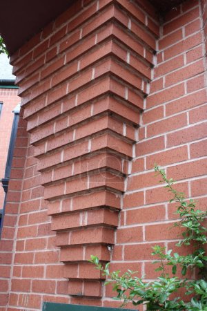 Photo for External Brick feature triangular shaped pillar - Royalty Free Image