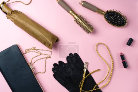Photo for Women's haberdashery on a pink background - Royalty Free Image