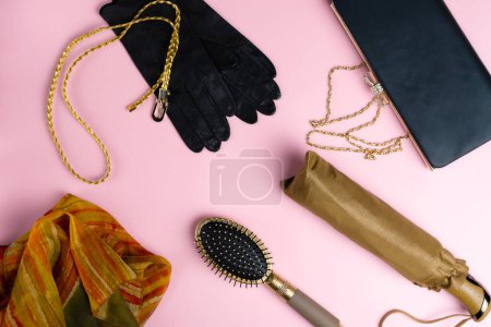 Photo for Women's haberdashery on a pink background - Royalty Free Image