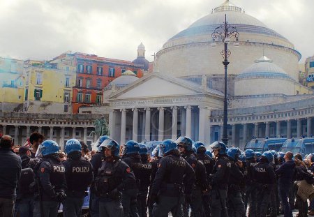 Photo for Police man in a manifestation in Italy/Naples - Royalty Free Image
