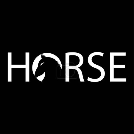 Illustration for Black horse logo design vector - Royalty Free Image