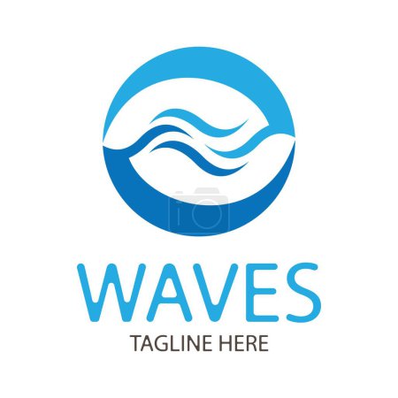 Téléchargez les illustrations : Illustration de modèle de conception de logo vague d'eau - en licence libre de droit