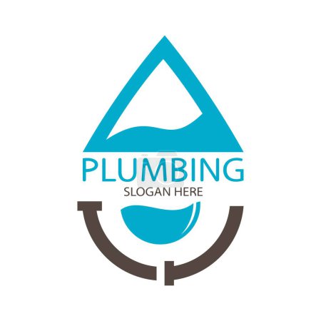 plumbing water logo design vector
