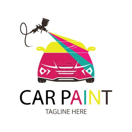 colorful car paint logo design vector