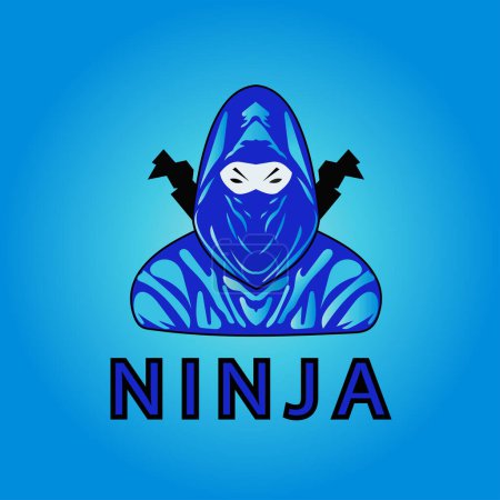  logo esport gaming vektor illustration ninja samurai