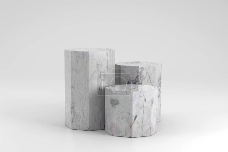 Téléchargez les photos : Élégant podium octogone en marbre sur fond géométrique pour des présentations haut de gamme. 3. - en image libre de droit
