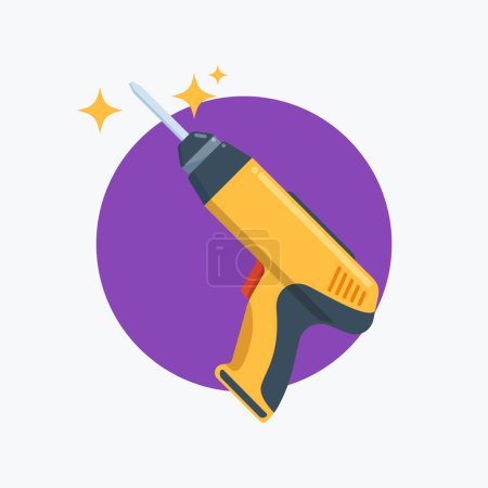 Illustration for The Yellow Drill. Isolated Vector Illustration - Royalty Free Image