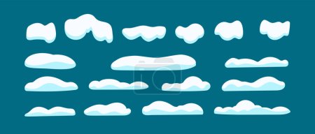 The piles of Snow. Isolated Vector Illustration