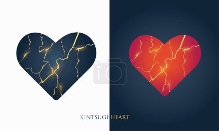 The Kintsugi of the Heart. Isolated Vector Illustration