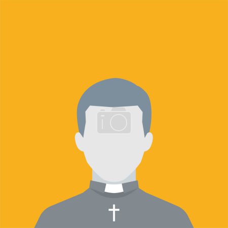 A Faceless Portrait of a Priest. Isolated Vector Illustration
