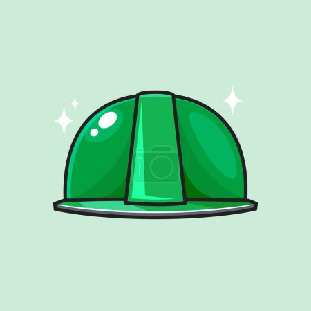 Illustration for A Green Safety Helmet. Isolated Vector Illustration - Royalty Free Image
