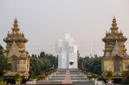 Photo for Jakarta 25 September 2023 - Kalibata Heroes Cemetery Gate in Jakarta, Indonesia. The burial place where heroes are buried - Royalty Free Image