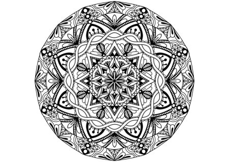 Photo for Abstract mandala pattern.Geometric shape.Unusual flower shape.Design for a wallpaper, shirt ,tile,Henna, Mehndi, tattoo, decoration. Decorative ornament in ethnic oriental style. - Royalty Free Image