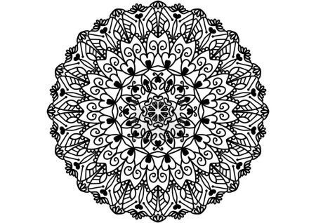 Téléchargez les photos : Modèle de mandala abstrait. Forme géométrique. Forme de fleur inhabituelle. Conception pour un papier peint, chemise, carrelage, henné, Mehndi, tatouage, décoration. Ornement décoratif de style oriental ethnique. - en image libre de droit