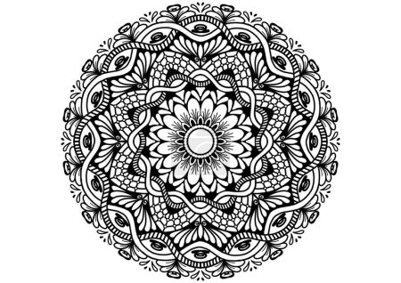 Foto de Patrón de mandala abstracto.Forma geométrica.Inusual forma de flor.Diseño para un fondo de pantalla, camisa, azulejo, Henna, Mehndi, tatuaje, decoración. Adorno decorativo en estilo étnico oriental. - Imagen libre de derechos