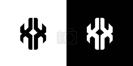Téléchargez les illustrations : Moderne et forte lettre XX initiales logo design - en licence libre de droit