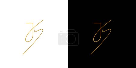 moderne und einzigartige handgeschriebene Buchstaben JS Initialen Logo-Design