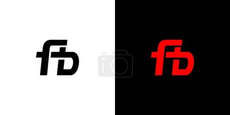 Ilustración de Letra moderna y única FB iniciales logo design - Imagen libre de derechos