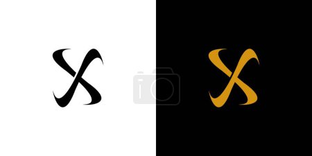 Téléchargez les illustrations : Lettre moderne et unique X initiales logo design - en licence libre de droit