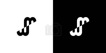 Modernes und einzigartiges Buchstabe MW Initialen Logo-Design