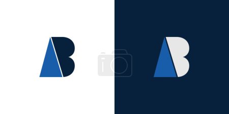 Letra moderna y única AB initials logo design