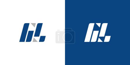 Modernes und einzigartiges Buchstabe GL Initialen Logo-Design
