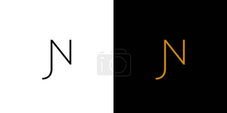Simple and luxury letter JN initials logo design 