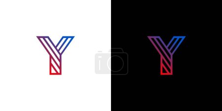 Modern and strong letter Y initials logo design 