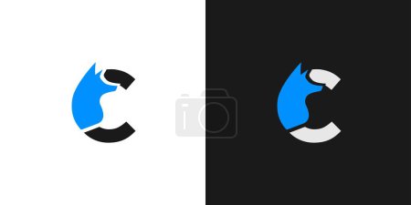 Unique and modern  C  Fox logo design  