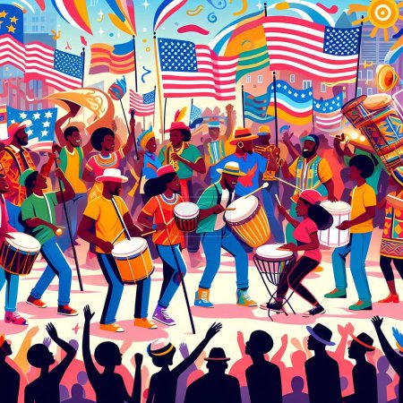 Afroamerikaner feiern Freiheit und die Beseitigung des Rassismus nach langem Kampf und Standhaftigkeit