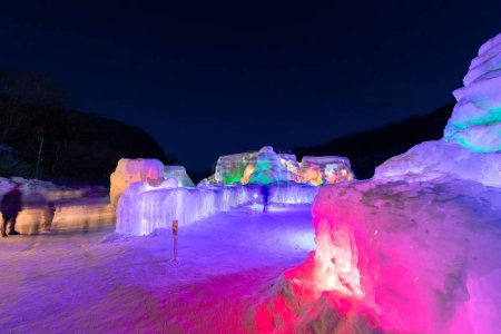 Téléchargez les photos : The festival of ice at a lake in Hokkaido. - en image libre de droit