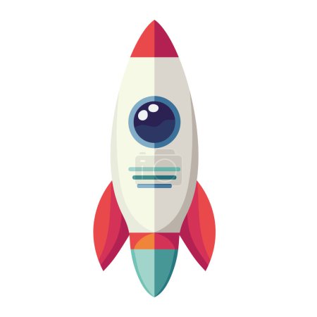 Illustration for A vibrant, vector illustration of a rocket ship, perfect for children's books, educational materials, or space-themed projects - Royalty Free Image