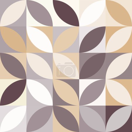 Interconnecting circles and ovals abstract retro fashion texture. Vector Illustration