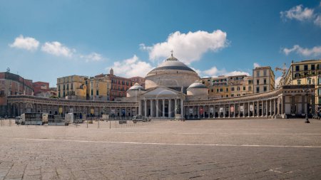 Photo for A view of Italy's Piazza del Plebiscito in Naples on a hot summer day - Royalty Free Image