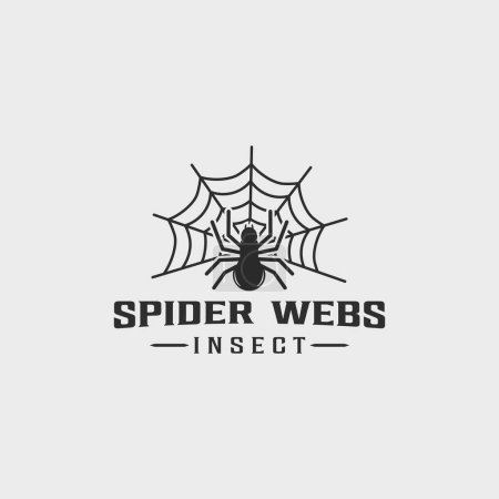 Spinnennetze logo linie kunst vintage einfach minimalistisch illustration vorlage icon grafik design