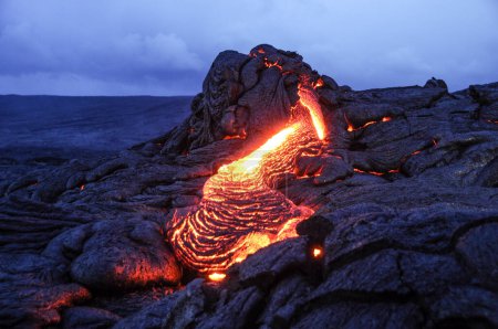 Photo for Lava flowing down a volcano - Royalty Free Image