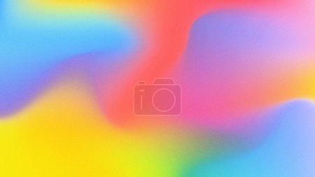 Multicolored Soft Gradient Rainbow in abstrakter körniger Textur. Weiche Farbverläufe gehen nahtlos ineinander über und bilden einen mehrfarbigen abstrakten Regenbogen mit einer körnigen Textur.