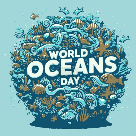 Día Mundial de los Océanos con un tema creativo Día Mundial de los Océanos