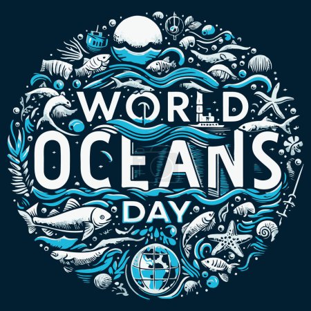 Journée mondiale des océans avec un thème créatif de la Journée mondiale des océans
