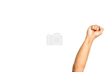 hands clenched into fists isolated on white background. concept International celebration labour day