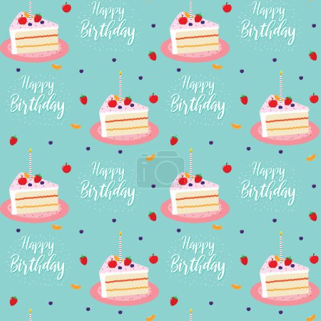 Illustration for Happy birthday seamless pattern with colorful items birthday design - Royalty Free Image