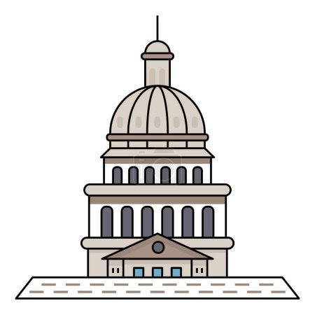 Ilustración de Edificio mundialmente famoso para el Capitolio Estatal de Texas Austin. - Imagen libre de derechos
