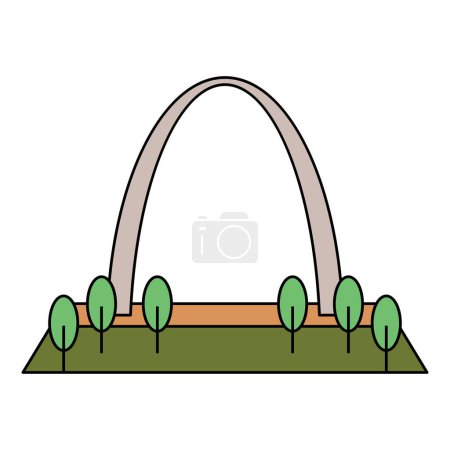 Illustration for World famous building for St Louis Missouri USA. - Royalty Free Image
