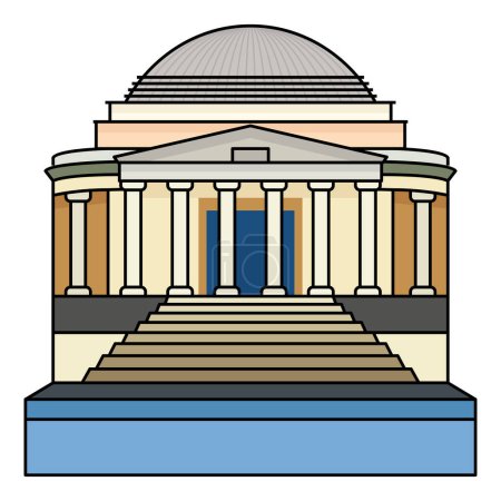 Illustration for World famous building for Thomas Jefferson Memorial Washington DC. - Royalty Free Image