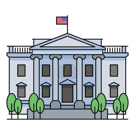 Illustration for World famous building for White House America Washington DC. - Royalty Free Image